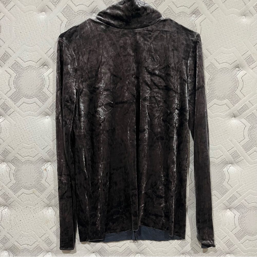 DKNY Charcoal Velvet Top